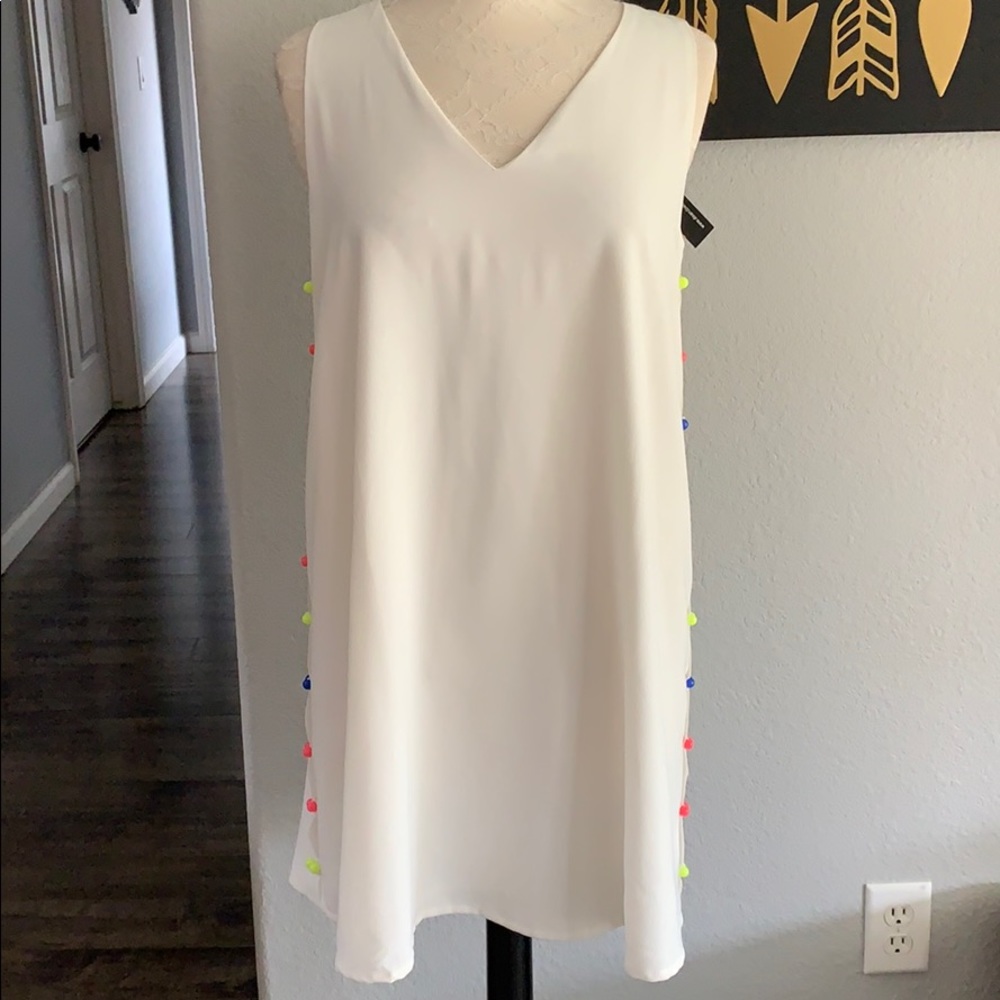 White shift dress